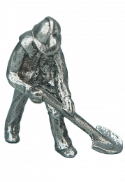 Erzsucher Wismut mit Schaufel