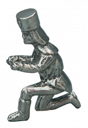 Kleiner Erzsucher kniend