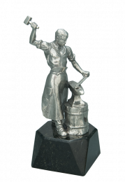 Schmied auf Serpentinsockel